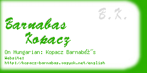 barnabas kopacz business card